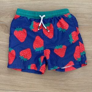 Mini Boden Kids Blue Strawberry Print Swim Shorts